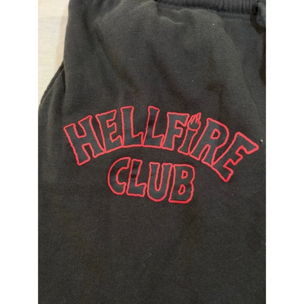 Netflix Stranger Things Hellfire Club‎ Sweatpants Black Graphic Print 2XL 40X32